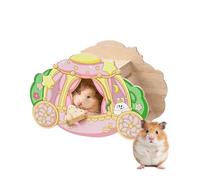 mini&moe Hamster Hideout & Rocker Toy - Hamster Hide with Side Climbing Ramp Small Animal Habitat Cage Accessories & Decor for Sugar Gliders, Dwarf Hamsters Chinchillas & Small Pets, Floral Carriage