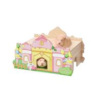 mini&moe Hamster Houses and Hideouts - Wooden Hamster Hideout Small Animal Habitat Decor Shelter with Platform for Dwarf Gerbils Chinchilla Rat Mouse