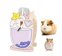 mini&moe Hamster Water Bottle for Glass Tank - 4oz Guinea Pig Water Bottle No Drip with Wooden Holder, Small Animal Water Dispenser for Rats, Chinchillas, Gerbils