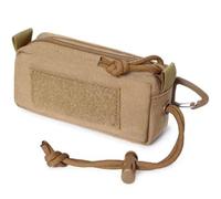Mini MOLLE Pouch - 1000D Nylon E.DC Waist Pack | Belt Bag, Utility Pouch for Hunting, Hiking, Camping | Phone/Wallet/Keys Organizer (6x13x3cm, 90g) (Khaki)