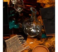 Mini Molten Glass Decanter With Wooden Base Decorative Drinkware