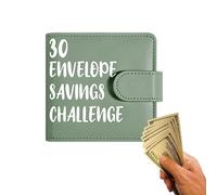 Mini Money Saving Binder 30 Envelopes Savings Challenge Book One Month Cash Saving Budget Book, Savings Binder, Gifts for Women Men, New Year (Green)
