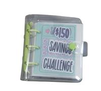 Mini Money Savings Challenge Binder, Money Saving Binder, Reusable Money Saving Wallet with Cash Stuffing for Planning, Fun & Easy Savings(green-150)