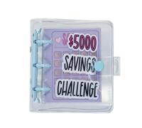 Mini Money Savings Challenge Binder, Money Saving Binder, Reusable Money Saving Wallet with Cash Stuffing for Planning, Fun & Easy Savings(blue-5000)