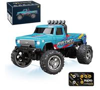 Mini Monster 1:64 Off-Road LED Alloy Racer, 3-Speed Modes, 2.4GHz Racing System, with LED Lights, Mini Rc Truck, for Ages 14+ Hobbyists and Collectors (Blue)