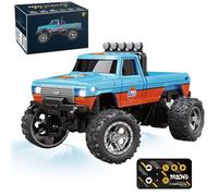 Mini Monster 1:64 Off-Road LED Alloy Racer, 3-Speed Modes, 2.4GHz Racing System, with LED Lights, Mini Rc Truck, for Ages 14+ Hobbyists and Collectors (Blue-1)
