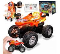 Mini Monster Truck Remote Controlled, Shark Monster Truck with Metal Housing & Light, 2.4 GHz Remote Controlled Monster Truck with 360° Rotation, USB Type C Charging, 1/64 Remote Controlled Car from 3