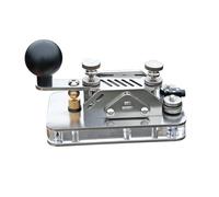 Mini Morse Code Telegraph Key, Manual CW Straight Key with 3.5mm Jack, Portable Stainless Steel Key for Beginners