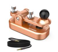 Mini Morse Radio Key CW HAM Send Telegram Double Paddle Morse Code Key with Aluminum Alloy Body Base Gold(S)