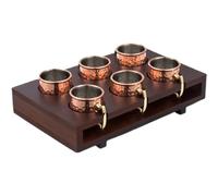 Mini Moscow Mule Cup Set with Cup Rack Copper Cup Shot Cup Stainless Steel Cocktail Cup Mugs Cup for Cold Drinks Beer Coffee