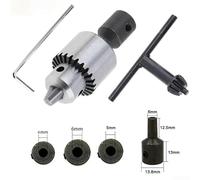 Mini Motor Shaft Clamp Drill Chuck with 2 3mm and 3 17mm Shaft Coupling, Close Fit Design (8mm Chuck Set)