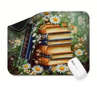 Mini Mouse Mat 11x9 inch, Mouse Mat Green Book, Thick Anti-slip Rubber Base Waterproo Mousepad, Small Gaming Desk Mat, Keyboard Mat, Improved Precision and Speed, Home Travel, Gifts for Women t0s-410