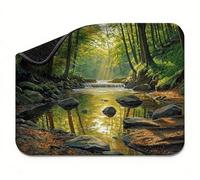 Mini Mouse Mat 11x9 inch, Mouse Mat Green Forest, Thick Anti-slip Rubber Base Waterproo Mousepad, Small Gaming Desk Mat, Keyboard Mat, Improved Precision and Speed, Home Travel,Gifts for Women t0s-721