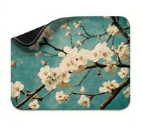 Mini Mouse Mat 11x9 inch, Mouse Mat White Blue, Thick Anti-slip Rubber Base Waterproo Mousepad, Small Gaming Desk Mat, Keyboard Mat, Improved Precision and Speed, Home Travel, Gifts for Women t0s-701