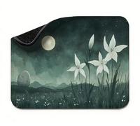 Mini Mouse Mat 11x9 inch, Mouse Mat White Flowers(4), Thick Anti-slip Rubber Base Waterproo Mousepad, Small Gaming Desk Mat, Keyboard Mat, Improved Precision and Speed, Home Office Travel t0s-819