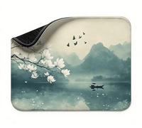 Mini Mouse Mat 11x9 inch, Mouse Mat White Lake, Thick Anti-slip Rubber Base Waterproo Mousepad, Small Gaming Desk Mat, Keyboard Mat, Improved Precision and Speed, Home Travel, Gifts for Women t0s-713