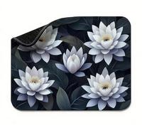 Mini Mouse Mat 11x9 inch, Mouse Mat White Lotus, Thick Anti-slip Rubber Base Waterproo Mousepad, Small Gaming Desk Mat, Keyboard Mat, Improved Precision and Speed, Home Travel, Gifts for Women t0s-836