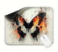 Mini Mouse Mat 13x10 inch, Mouse Mat Black Butterfly, Thick Anti-slip Rubber Base Waterproo Mousepad, Small Gaming Desk Mat, Keyboard Mat, Improved Precision and Speed, Home Office Travel t0s-155