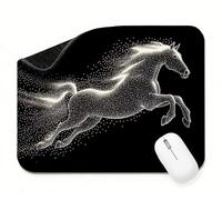 Mini Mouse Mat 13x10 inch, Mouse Mat Black Horse(2), Thick Anti-slip Rubber Base Waterproo Mousepad, Small Gaming Desk Mat, Keyboard Mat, Improved Precision and Speed, Home Office Travel t0s-124
