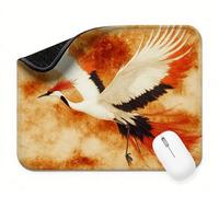 Mini Mouse Mat 15x12 inch, Mouse Mat Orange Color Crane, Thick Anti-slip Rubber Base Waterproo Mousepad, Small Gaming Desk Mat, Keyboard Mat, Improved Precision and Speed, Home Office Travel t0s-162