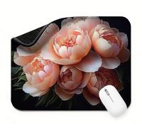 Mini Mouse Mat 15x12 inch, Mouse Mat Pink Peony, Thick Anti-slip Rubber Base Waterproo Mousepad, Small Gaming Desk Mat, Keyboard Mat, Improved Precision and Speed, Home Travel, Gifts for Women t0s-73