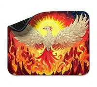 Mini Mouse Mat 15x12 inch, Mouse Mat White Phoenix, Thick Anti-slip Rubber Base Waterproo Mousepad, Small Gaming Desk Mat, Keyboard Mat, Improved Precision and Speed, Home Office Travel t0s-621