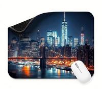 Mini Mouse Mat 24x16 inch, Mouse Mat Black City, Thick Anti-slip Rubber Base Waterproo Mousepad, Small Gaming Desk Mat, Keyboard Mat, Improved Precision and Speed, Home Travel, Gifts for Women t0s-130
