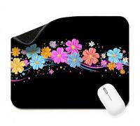 Mini Mouse Mat 24x16 inch, Mouse Mat Black Daisy, Thick Anti-slip Rubber Base Waterproo Mousepad, Small Gaming Desk Mat, Keyboard Mat, Improved Precision and Speed, Home Travel, Gifts for Women t0s-20