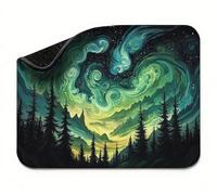 Mini Mouse Mat 24x16 inch, Mouse Mat Black Green, Thick Anti-slip Rubber Base Waterproo Mousepad, Small Gaming Desk Mat, Keyboard Mat, Improved Precision and Speed, Home Travel,Gifts for Women t0s-666