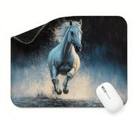 Mini Mouse Mat 24x16 inch, Mouse Mat Black Horse(4), Thick Anti-slip Rubber Base Waterproo Mousepad, Small Gaming Desk Mat, Keyboard Mat, Improved Precision and Speed, Home Office Travel t0s-170