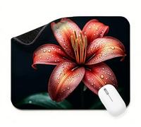 Mini Mouse Mat 24x16 inch, Mouse Mat Black Lily, Thick Anti-slip Rubber Base Waterproo Mousepad, Small Gaming Desk Mat, Keyboard Mat, Improved Precision and Speed, Home Travel, Gifts for Women t0s-83