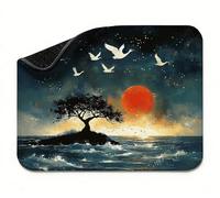 Mini Mouse Mat 24x16 inch, Mouse Mat Black Tree(2), Thick Anti-slip Rubber Base Waterproo Mousepad, Small Gaming Desk Mat, Keyboard Mat, Improved Precision and Speed, Home Office Travel t0s-725
