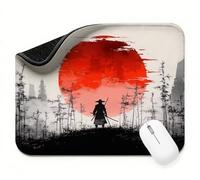 Mini Mouse Mat 24x16 inch, Mouse Mat Black Warrior, Thick Anti-slip Rubber Base Waterproo Mousepad, Small Gaming Desk Mat, Keyboard Mat, Improved Precision and Speed, Home Office Travel t0s-117