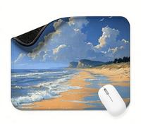 Mini Mouse Mat 24x16 inch, Mouse Mat Blue Beach, Thick Anti-slip Rubber Base Waterproo Mousepad, Small Gaming Desk Mat, Keyboard Mat, Improved Precision and Speed, Home Travel, Gifts for Women t0s-39