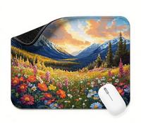 Mini Mouse Mat 24x16 inch, Mouse Mat Mountain Range Daisy, Thick Anti-slip Rubber Base Waterproo Mousepad, Small Gaming Desk Mat, Keyboard Mat, Improved Precision and Speed, Home Office Travel t0s-53