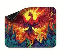 Mini Mouse Mat 24x16 inch, Mouse Mat Red Phoenix(2), Thick Anti-slip Rubber Base Waterproo Mousepad, Small Gaming Desk Mat, Keyboard Mat, Improved Precision and Speed, Home Office Travel t0s-619