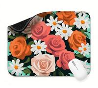 Mini Mouse Mat 24x16 inch, Mouse Mat Red Roses(4), Thick Anti-slip Rubber Base Waterproo Mousepad, Small Gaming Desk Mat, Keyboard Mat, Improved Precision and Speed,Home Travel,Gifts for Women t0s-446