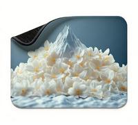 Mini Mouse Mat 24x16 inch, Mouse Mat White Flower, Thick Anti-slip Rubber Base Waterproo Mousepad, Small Gaming Desk Mat, Keyboard Mat, Improved Precision and Speed,Home Travel,Gifts for Women t0s-644