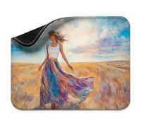 Mini Mouse Mat 24x16 inch, Mouse Mat Yellow Wheat Field, Thick Anti-slip Rubber Base Waterproo Mousepad, Small Gaming Desk Mat, Keyboard Mat, Improved Precision and Speed, Home Office Travel t0s-874