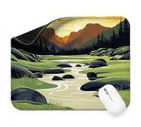 Mini Mouse Mat 9x7 inch, Mouse Mat Green Landscape, Thick Anti-slip Rubber Base Waterproo Mousepad, Small Gaming Desk Mat, Keyboard Mat, Improved Precision and Speed, Home Office Travel t0s-423
