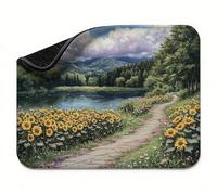 Mini Mouse Mat 9x7 inch, Mouse Mat Green Sunflower, Thick Anti-slip Rubber Base Waterproo Mousepad, Small Gaming Desk Mat, Keyboard Mat, Improved Precision and Speed, Home Office Travel t0s-803