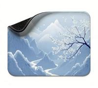 Mini Mouse Mat 9x7 inch, Mouse Mat White Mountain Range, Thick Anti-slip Rubber Base Waterproo Mousepad, Small Gaming Desk Mat, Keyboard Mat, Improved Precision and Speed, Home Office Travel t0s-652