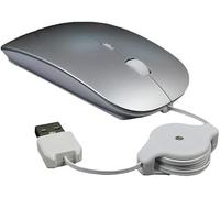 Mini Mouse USB A Corded Retractable 70cm Cable, Silent Portable Small Computer Mouse 1600D-PI Optical with Type-A Retractable Cable for Left and Right-Hand Travel PC Laptop, Notebook, Desktop, MAC