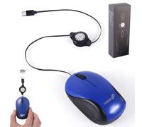 Mini Mouse with Cable and Retractable USB C Corded, Retractable 70 cm, 1000D-PI Optical Type-C Computer Mouse, Portable, Ambidextrous, Quiet Click, Small Mouse for Travel, PC, Gaming, Desktop, Laptop