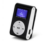 Mini MP3 Player with LCD Screen, Portable Music Player with BackClip, Digital Music Media Player Mini MP3 BackClip Player with Earphone and USB Cable for Running (Black)