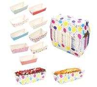 Mini Muffin Cases 100Pcs/Set Food Grade High-Temperature Resistant 4.3x1.9x1.4" Rectangle Mini Cake Cases for Cakes and Bread, Random Style