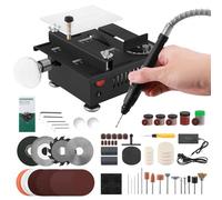 Mini Multi-functional Table Saw, 100W Mini Table Saw for Crafts, Portable Small Wood Cutting Desktop Cutter Engraving Machine, Speeds & Angle Adjustable Tablesaw Polisher Tool for Wood Plastic Acrylic
