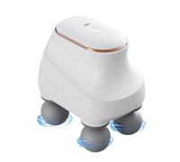 Mini Multi-Head Muscle Massage Gun - 5 Speed Electric Handheld Massager with 12 Replaceable Heads, USB Rechargeable Quiet Back Neck Shoulder Massager, Full Body Pain Relief (White)