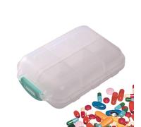 Mini Multi Pill Box Travel | Portable Daily Medicine Container with 12 Compartments | Personal Pill Organizers, for, Decorations, Screws, Clips
