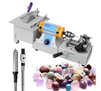 Mini Multifunctional Table Saw, Bench Lathe Cutting Machine with Adjustable Speed 800-10000r/min, Gemstone Wood Jewelry Polisher Grinder Buffer